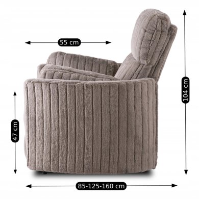 Кресло мягкое раскладное с реклайнером Mebel Elit RAUL Серый ME.RAUL/P/SZTR/FW фото - 15