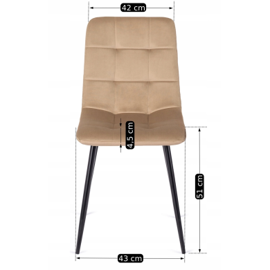 Обідній стілець Mebel Elit PERU Welur Бежевий - 12 Обідній стілець Mebel Elit PERU Welur Бежевий ME.PERU/BZ/V/K фото - 12
