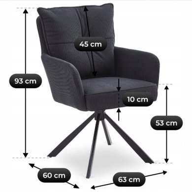 Обеденный стул поворотный Mebel Elit CITY Velvet Черный ME.CITY/CZ/SZTR/K фото - 7