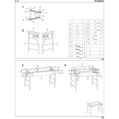 Компьютерный стол Halmar B-18 Черный V-CH-B/18-BIURKO фото - 2