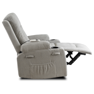 Крісло м'яке розкладне масажне з реклайнером Mebel Elit BOX Velvet Сірий ME.BOX2/P/SZTR/FW фото - 5