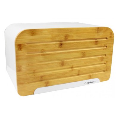 Хлебница Chomik ORIGANO 35x20x21 см | Белый / Дерево NEL7144 фото - 4