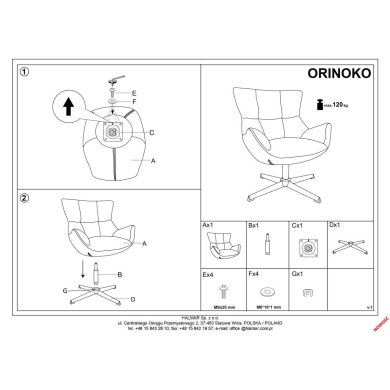 Кресло мягкое поворотное Halmar ORINOKO Пепельный - 13 Кресло мягкое поворотное Halmar ORINOKO Пепельный V-CH-ORINOKO-FOT-POPIEL фото - 13