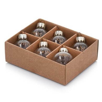 Набор елочных мини-шаров Duka Julkula | Прозрачный / Золотой 2221100 фото - 2