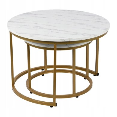 Комплект журнальных столов Kontrast SK116MB Marmur 2 шт Белый - 2 Комплект журнальных столов Kontrast SK116MB Marmur 2 шт Белый 6.06.14751 фото - 2