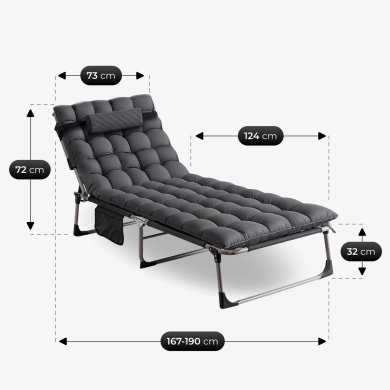 Складной шезлонг Mebel Elit VENUS Серый ME.VENUS/P/T/LOZ фото - 11