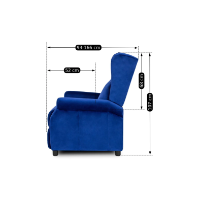Кресло мягкое раскладное с реклайнером Mebel Elit SIMON Синий - 9 Кресло мягкое раскладное с реклайнером Mebel Elit SIMON Синий ME.SIMON/GR/V/FW фото - 9
