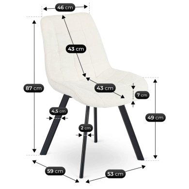Обеденный стул Mebel Elit RICK Boucle Кремовый ME.RICK/KR/CZ/TB/K фото - 6