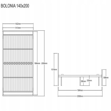 Кровать Signal BOLONIA 140х200 Черный BOLONIAC140 фото - 4