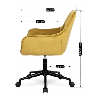 Офісне крісло Mebel Elit MILAN 2 Гірчичний - 3 Офісне крісло Mebel Elit MILAN 2 Гірчичний ME.MILAN2/ZO/V/FO фото - 3