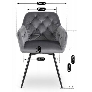 Обідній стілець поворотний Mebel Elit IDA Welur Сірий ME.IDA/P/V/K фото - 9