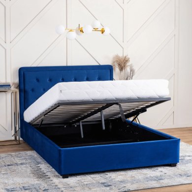 Ліжко Mebel Elit CROS Welur 160x200 см Синій ME.CROS/160/GR/V/LOZZPOJ фото - 8