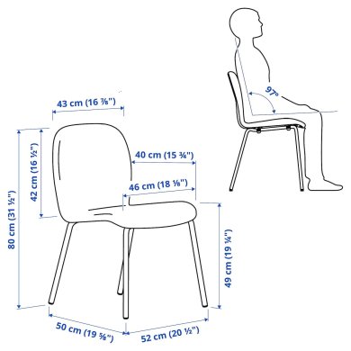 IKEA Обеденный стул KARLPETTER Серый (ИКЕА КАРЛПЕТТЕР) 59483765 фото - 5