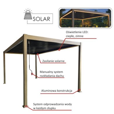 Пергола с LED подсветкой Garden Line 4x3 м Дерево RIT1439 фото - 6