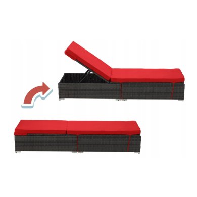 Шезлонг Garden Line ABI3548 Красный - 5 Шезлонг Garden Line ABI3548 Красный ABI3555 фото - 5