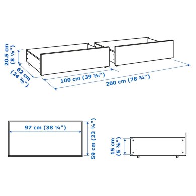 IKEA Ящики для кровати MALM 2 шт Белый (ИКЕА МАЛЬМ) 40249541 фото - 6