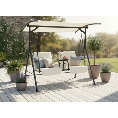 Садова гойдалка Garden Line 170x110x165 см Бежевий KRE6779 фото - 3