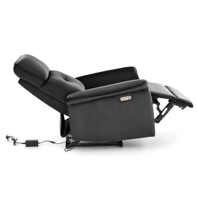 Кресло мягкое раскладное с реклайнером Halmar SEMIR Welur Черный V-CH-SEMIR-FOT-CZARNY фото - 5