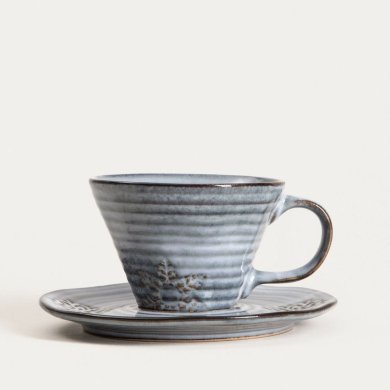 Чашка с блюдцем Homla BLUNITE 150 мл Голубой 241649 фото - 2