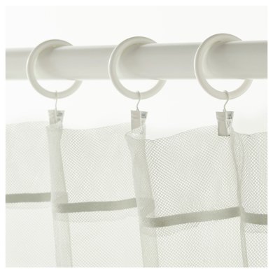 IKEA Набір кілець із затискачами та гачками SYRLIG 38 мм 10 шт Білий (ИКЕА СИРЛИГ) 50217238 фото - 5