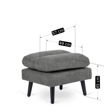 Крісло м'яке розкладне з пуфом Mebel Elit HENRY Сірий - 17 Крісло м'яке розкладне з пуфом Mebel Elit HENRY Сірий ME.HENRY/P/T/FW фото - 17