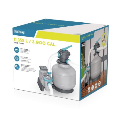 Пісочний/кульковий фільтр-насос Bestway 58486 11355 л/г Білий BES58486 фото - 8