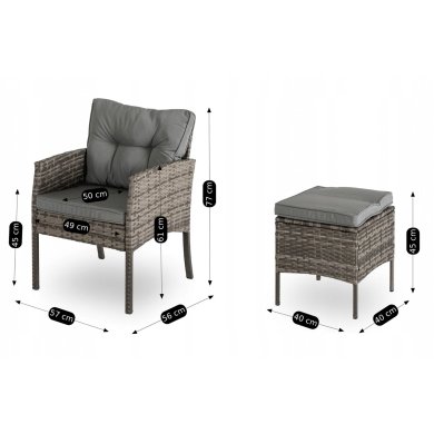 Комплект садовой мебели Mebel Elit ATLANTA Серый ME.ATLANTA/P/RT/OGR/ZES фото - 13