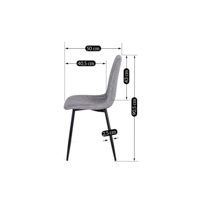 Обідній стілець Mebel Elit LARA Сірий ME.LARA/P/T/K фото - 6