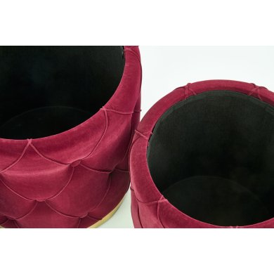 Комплект пуфов Halmar Polly 2 шт Бордовый V-CH-POLLY-PUFA-BORDOWY фото - 4