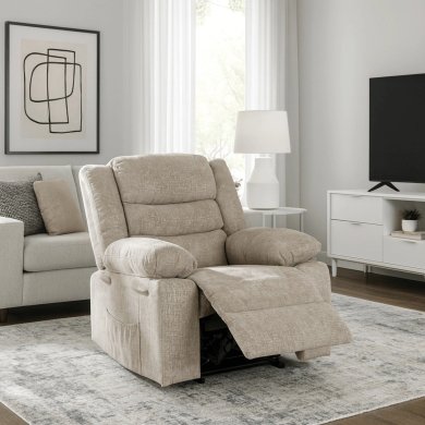 Кресло мягкое раскладное с реклайнером Mebel Elit ARTURO Welur Бежевый ME.ARTURO/BZ/V/FW фото - 12