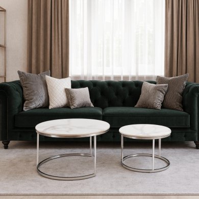 Комплект журнальних столів Mebel Elit AMARA Marmur 2 шт Білий ME.MAXAMARA/BM/SR/CER/L фото - 5