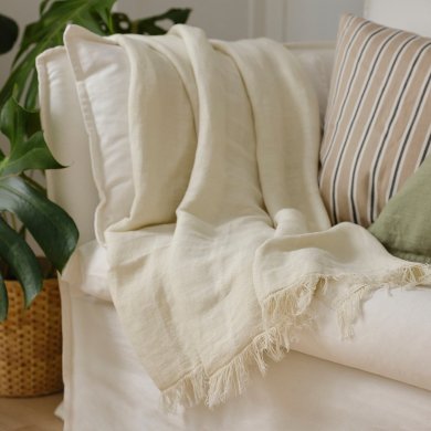 IKEA Плед DYTAG 130х170 см Кремовий (ИКЕА ДИТАГИ) 20542105 фото - 4