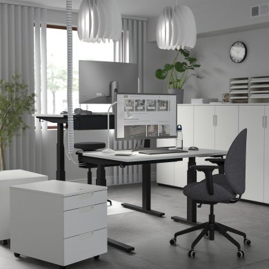 IKEA Письмовий стіл для роботи сидячи/стоячи MITTZON Білий (ИКЕА МИЦОН) 09526116 фото - 2