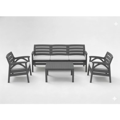 Комплект садових меблів Garden Line SANTANA BIG Антрацит KAS0867/3 фото - 2