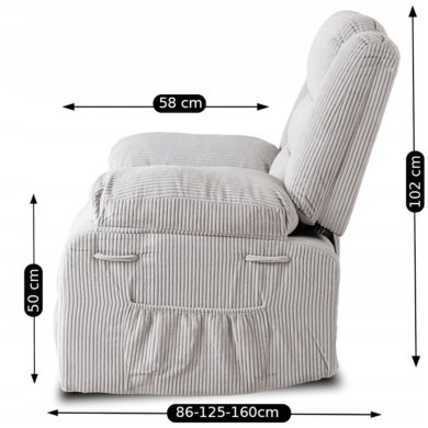 Кресло мягкое раскладное с реклайнером Mebel Elit ARTURO Velvet Серый ME.ARTURO/P/SZTR/FW фото - 14