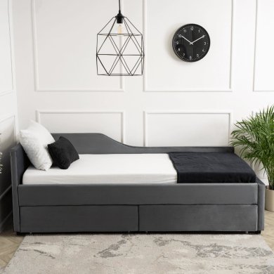 Ліжко Mebel Elit JONAS Welur 90x200 см Сірий - 4 Ліжко Mebel Elit JONAS Welur 90x200 см Сірий ME.JONAS/90/CP/V/LOZZPOJ фото - 4