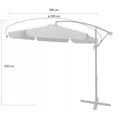 Садовый зонт с чехлом Kontrast DALLAS 300 см Темно-серый 5.06.27587 фото - 7