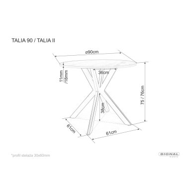 Обідній стіл Signal TALIA II Горіх TALIAIIORCFI90 фото - 5
