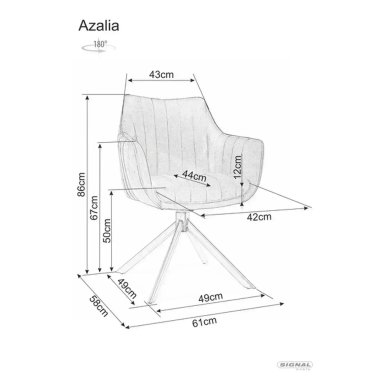 Обеденный стул поворотный Signal AZALIA LEO Светло-серый AZALIALECJSZ фото - 5