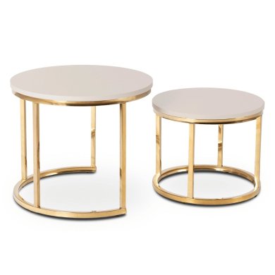 Комплект журнальних столів Mebel Elit APULIA 2 шт Кашемір ME.APULIA/KASZ/ZL/L фото - 2