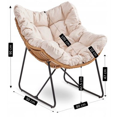 Садове крісло Mebel Elit FIN Бежевий ME.FIN/BZ/T/FW фото - 6