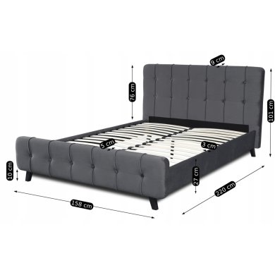 Ліжко Mebel Elit LINO 140x200 см Темно-сірий - 10 Ліжко Mebel Elit LINO 140x200 см Темно-сірий ME.LINO/140/CP/V/LOZ фото - 10