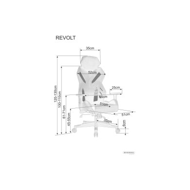 Геймерское кресло Signal REVOLT Черный OBRREVOLTCCZ фото - 7
