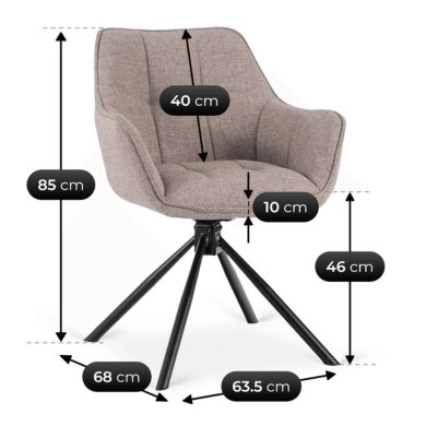 Обеденный стул поворотный Mebel Elit PEONY 2 Капучино ME.PEONY2/CAP/T/K фото - 9