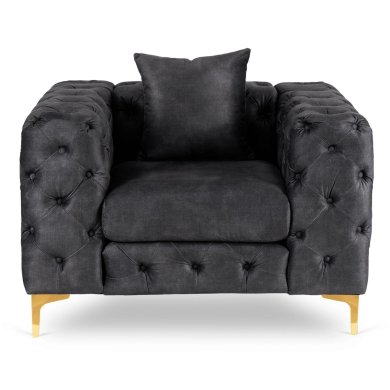 Крісло м'яке Mebel Elit SORRENTO 1S Welur Чорний ME.SORRENTO1S/CZ/V/FW фото - 2