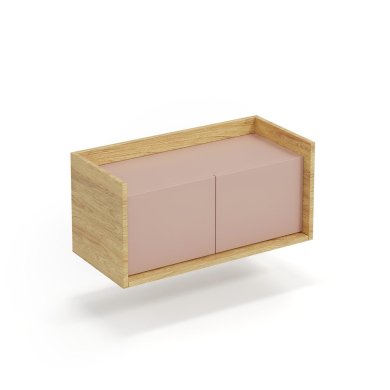 Шкафчик низкий Halmar Mobius 2D | Гикори / Античный розовый V-PL-MOBIUS-SZAFKA NISKA_2D-ANT.RÓŻ