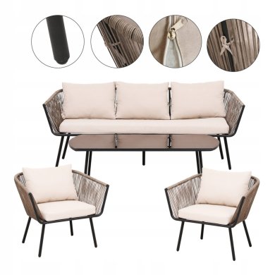 Комплект садовой мебели Kontrast GRENADA Бежевый - 2 Комплект садовой мебели Kontrast GRENADA Бежевый 5.05.13761 фото - 2