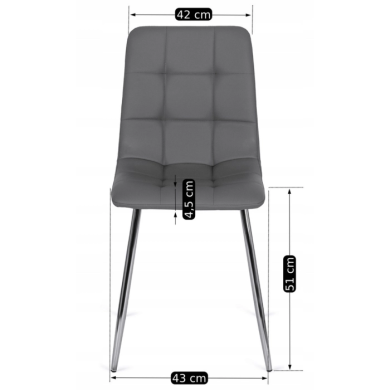 Обеденный стул Mebel Elit ENZO Серый ME.ENZO/P/CH/E/K фото - 3