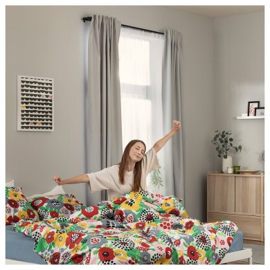 IKEA Комплект постельного белья BRUKSVARA 150х200 см Принт (ИКЕА БРУКСВАРА) 70573825 фото - 6