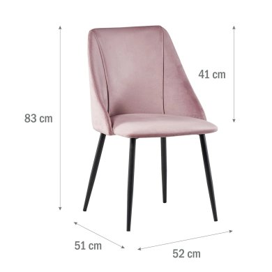 Обеденный стул Meven CHIARA Welur Розовый MV-LDC806-R-CHIARA фото - 3